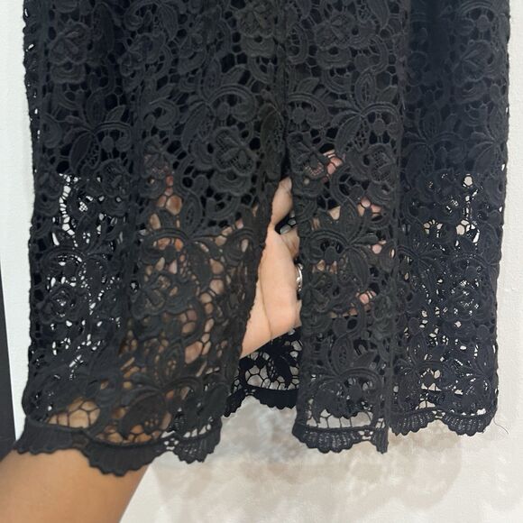 White House Black Market Black Lace Bodycon Dress Size 4 Spaghetti Strap - Picture 7 of 7